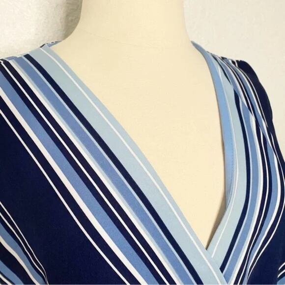 LANE BRYANT BLUE striped, floral faux wrap MAXI DRESS plus SIZE‎ 26 - Picture 7 of 11